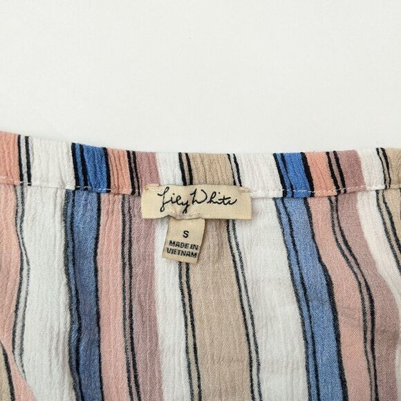 ⭐ Lily White Striped Tie-Front Blouse - Picture 5 of 8